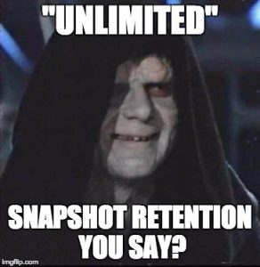 unlimited snapshot retention